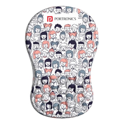 Portronics Comfipad Wrist Rest Mouse Pad with Soft Foam Cushion (White)