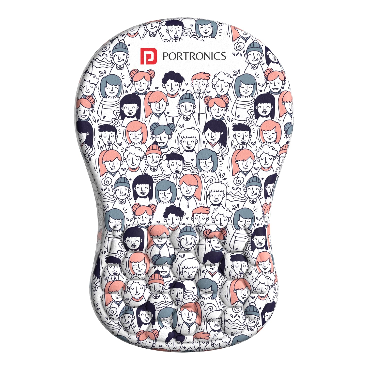 Portronics Comfipad Wrist Rest Mouse Pad with Soft Foam Cushion (White)