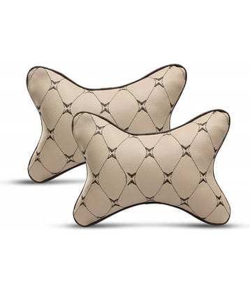 Auto Hub Neck Cushions Set of 2 Beige