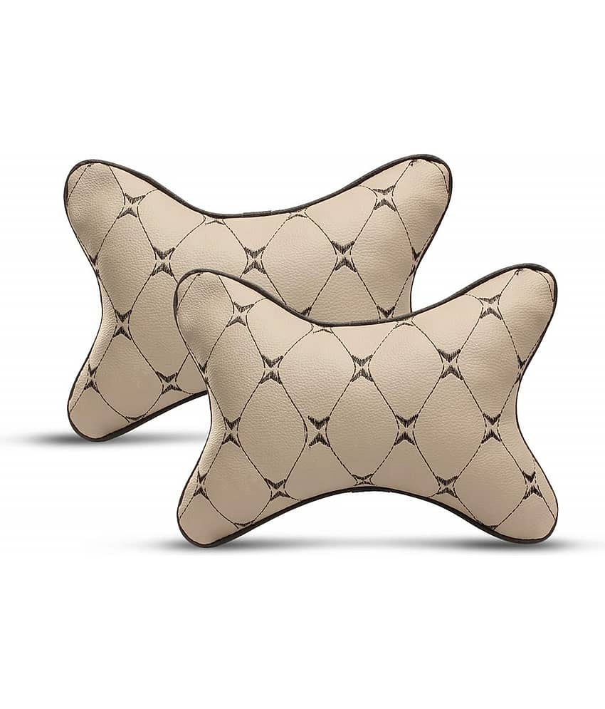 Auto Hub Neck Cushions Set of 2 Beige