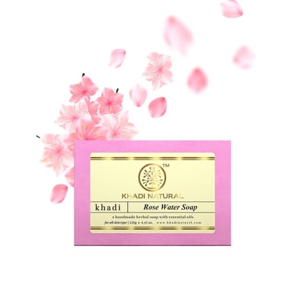Khadi Natural Herbal Rose Water Soap - 125gm Khadi Natural Herbal Rose Water Soap - 125gm