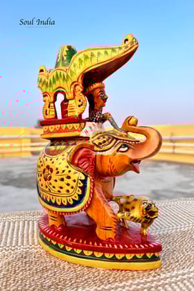 Handcrafted GI TAGGED Channapatna Wooden Royal Elephant