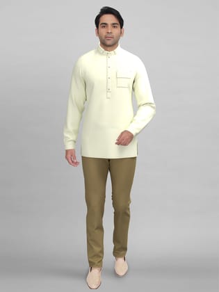 Cream Short Kurta-Made To Measure / Only Kurta - No Lowers