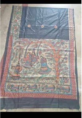 Ghicha Madhubani silk saree