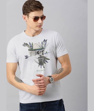 Huetrap Pack of 1 Cotton Blend Regular Fit Men's T-Shirt ( Grey )