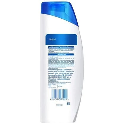 Head & Shoulders Cool Menthol Anti Dandruff Shampoo, 180 ml