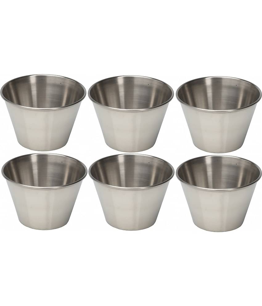 Dynore 6 Pcs Stainless Steel Chip&Dip Bowl 75 mL