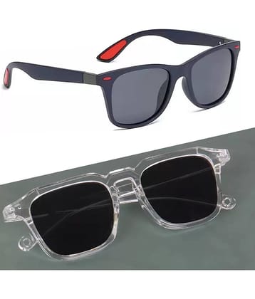 Elligator Multicolor Rectangular Sunglasses ( Pack of 2 )