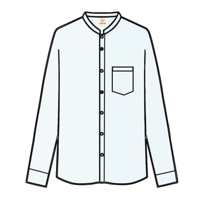 Band collar shirt full sleeve-XS