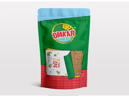 Omkar Snacks | Ratlami Sev  200 gms I Pack of 1 I Healthy Traditional snacks with 50% less oil | No Added Preservatives | Crunchy - Chatpata - Savoury - Namkeen I