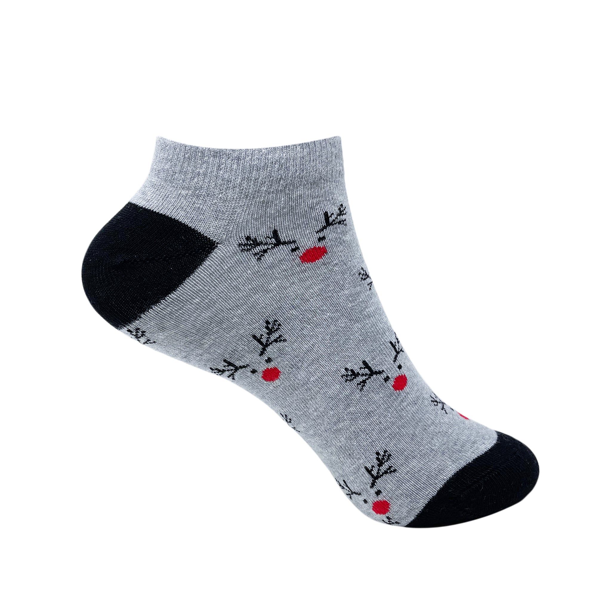 Red Nose Rudolph Ankle Socks for Women