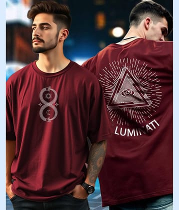 GESPO Cotton Oversized Fit Printed Half Sleeves Men's Round T-Shirt - Mustard ( Pack of 1 )