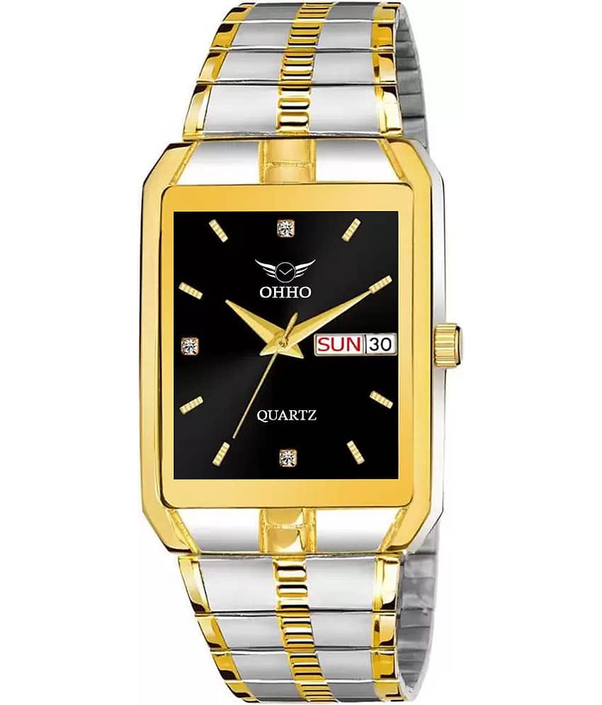 OHHO Gold Stainless Steel Analog Men's Watch