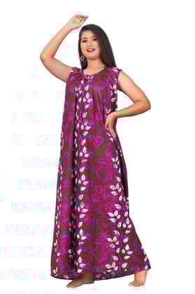 Fabimi Women's Sleeveless Cotton Nighty in Comfortable and Stylish Fabimi Women's Sleeveless Cotton Nighty in Comfortable and Stylish