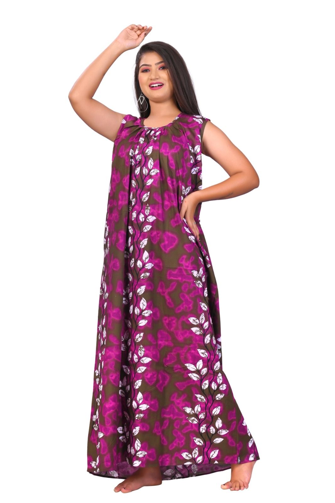 Fabimi Women's Sleeveless Cotton Nighty in Comfortable and Stylish