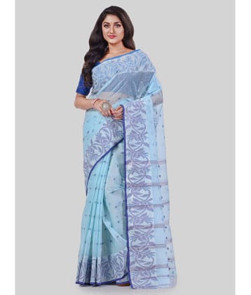 Desh Bidesh - Blue Cotton Saree Without Blouse Piece ( Pack of 1 ) - Blue