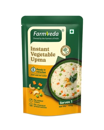Farmveda Instant Vegetable Upma Mix - 100g × Pack of 5