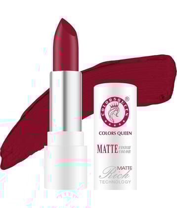 Colors Queen Rich Color Matte Finish Lisptick 3g, Matte Red(Shade - 01)