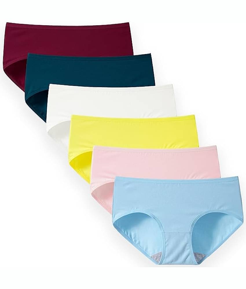 Louis Craft Pack of 6 Cotton Hipster For Women ( Multicolor3 )