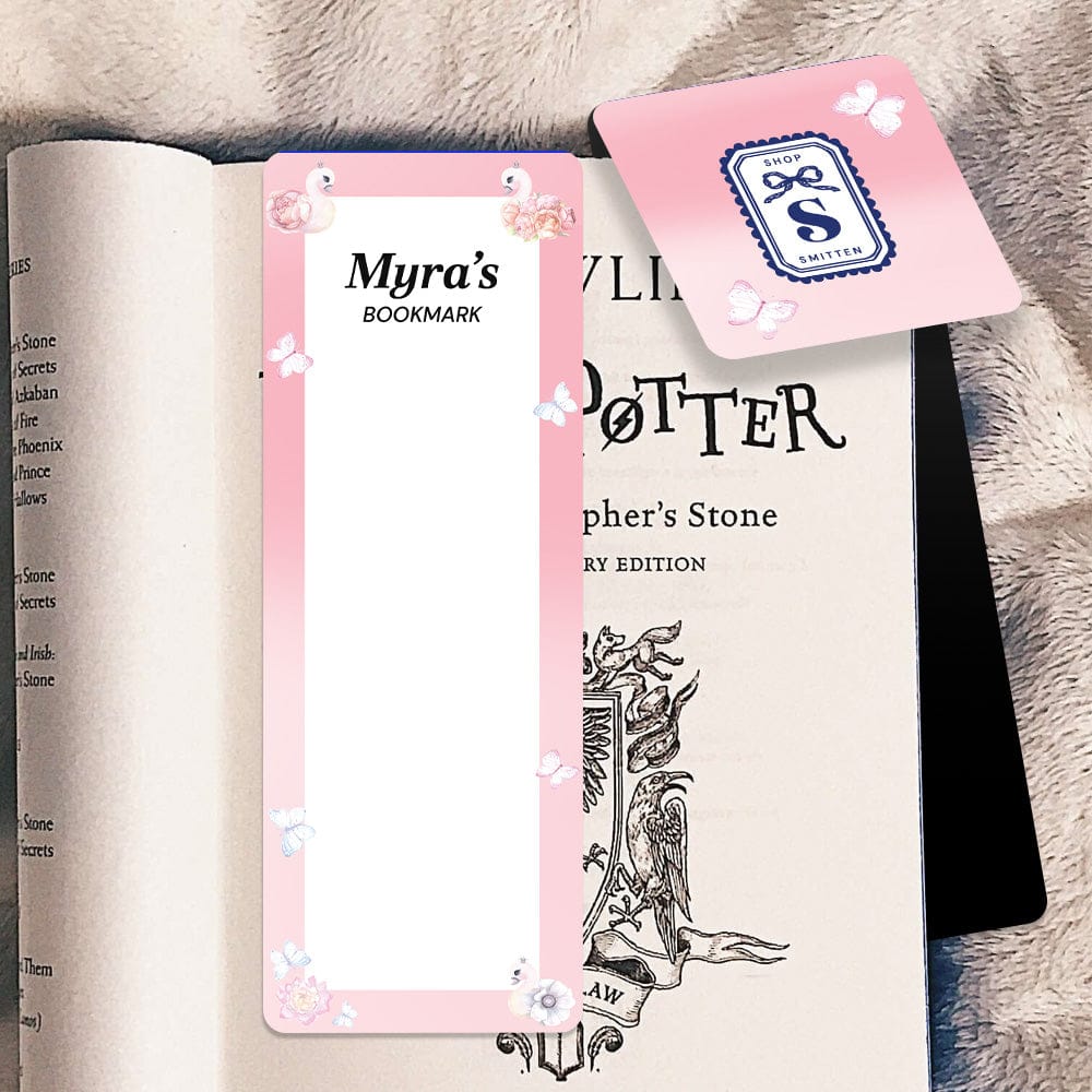 Swan Lake Garden Kids Bookmark-Pink Watercolor