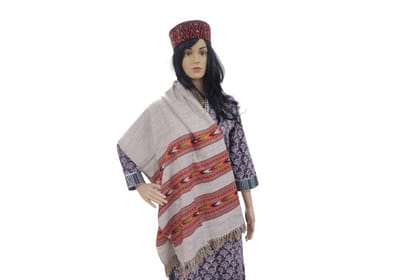 SARAS Aajeevika, Handwoven | Shawl | SHG Product | Himachal Pradesh | Winter & Outdoor |Warm & Stylish | Off-white