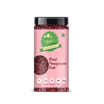 The Rabb's Secret - Dried Pomegranate Seeds Jar 150gm (Anardana/ Anar Beej) for Cooking | Immunity Booster | Beauty (Dried Pomegranate Seeds, 150gm)