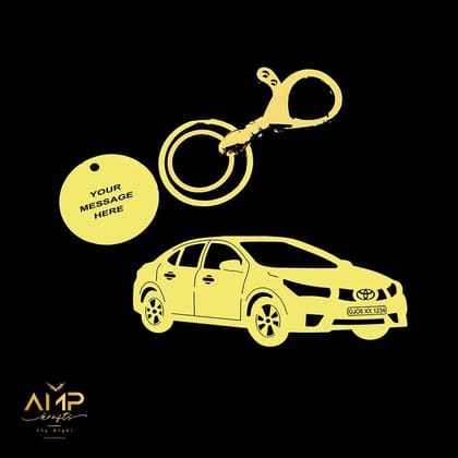 Toyota Corolla Altis 2015 Keychain-Side View / Gold