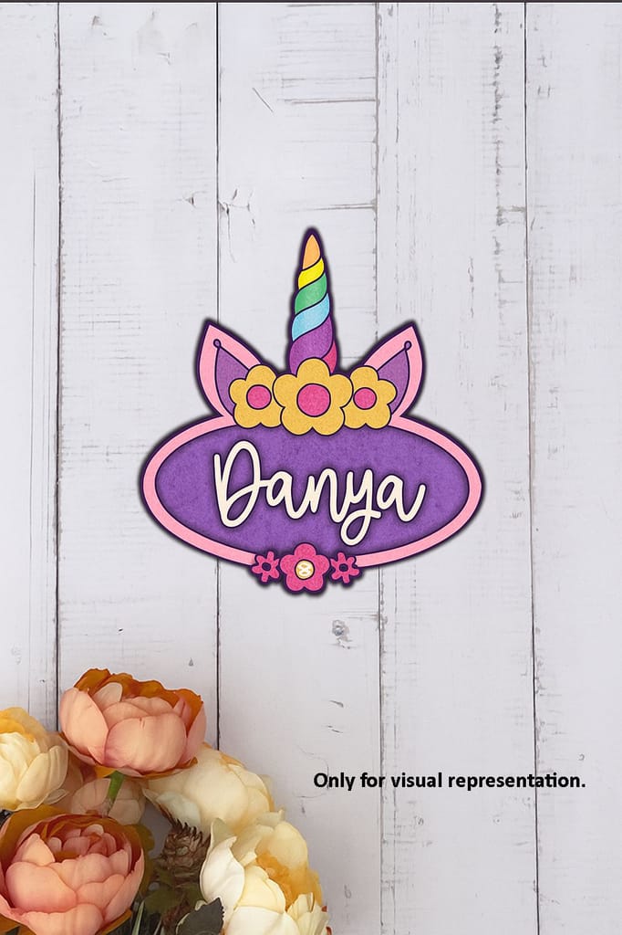 Dbeautify's MDF DIY Unicorn Horn Personalized Name Plate