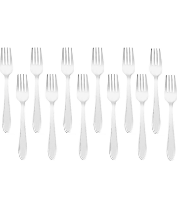 Cutlux Fork Silver Dessert Fork Silver ( Pack of 12 )