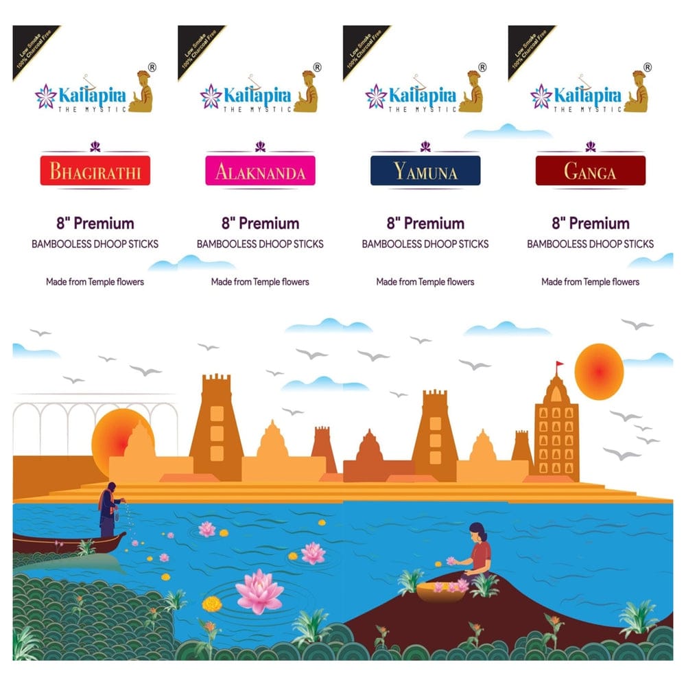 kailapira Agarbatti River Series Pack of 4 Premium Dhoop Batti, Incense Sticks 204U