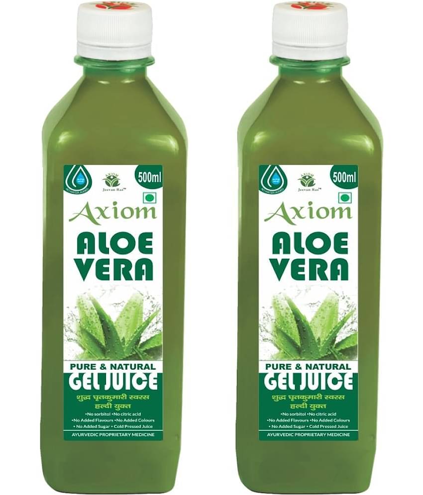 Axiom Aloevera Juice 500ml (Pack  of 2) |100% Natural WHO-GLP,GMP,ISO Certified Product
