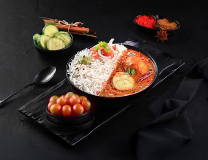 Amritsari Egg Tadka Rice Bowl + Gulab Jamun