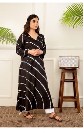 Black Lehariya Kurta-XL