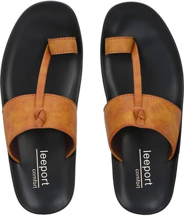 Leeport - Black Men's Leather Slipper