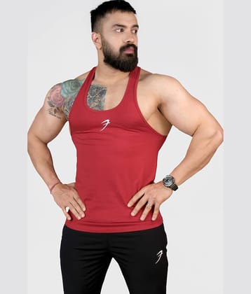 Fuaark Red Cotton Regular Fit Men's Tanks ( Pack of 1 )