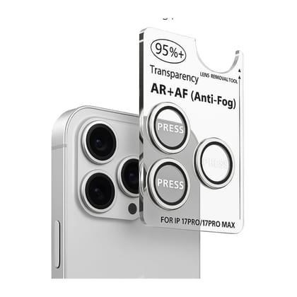 V3Deals iPhone 17 Pro/iPhone 17 Pro Max Camera Lens Protector Silver – 9H Tempered Glass, Anti-Fog, Scratch Resistant, Case Friendly, Camera Lens Cover (Silver)