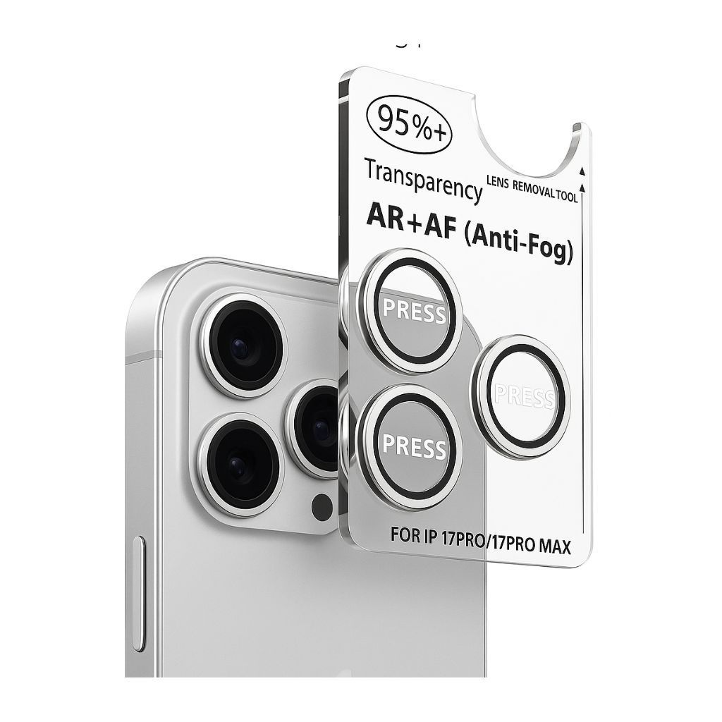 V3Deals iPhone 17 Pro/iPhone 17 Pro Max Camera Lens Protector Silver – 9H Tempered Glass, Anti-Fog, Scratch Resistant, Case Friendly, Camera Lens Cover (Silver)
