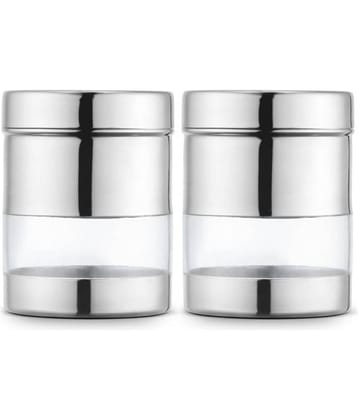 Classic Essentials Sleek Canister Steel Silver Cookie Container ( Set of 1 )