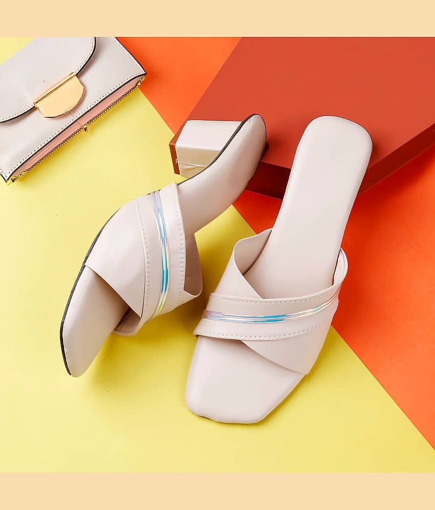Paduki Off White Women's Slip On Heels