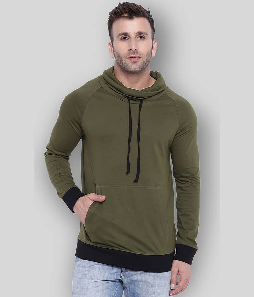 Gritstones Pack of 1 Cotton Blend Regular Fit Men's T-Shirt ( Olive )