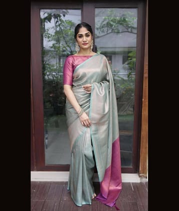 Vastukala Silk Woven Saree With Unstitched Blouse Piece ( Multicolor )