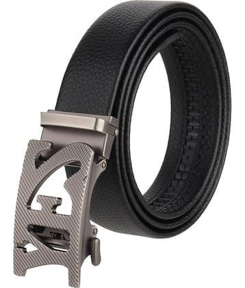 Zacharias - Black Leather Men's Casual Belt ( Pack of 1 )