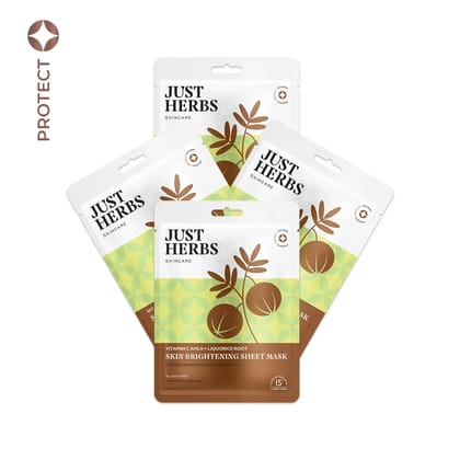 Vitamin C Amla Sheet Mask with Liquorice Root for Skin Brightening - pack of 4