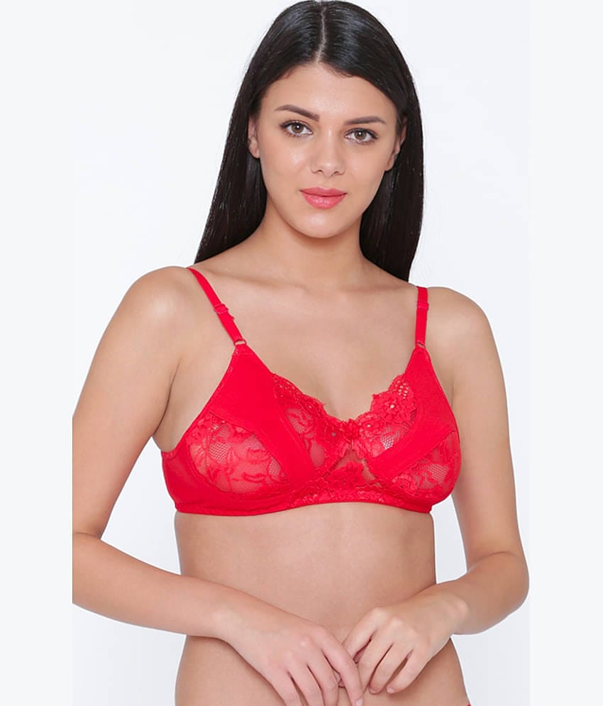 N-Gal Cotton Blend Non Padded Women's Cupless Bra ( Pink )