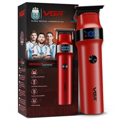 VGR Rosso Professional Hair Trimmer (Red)