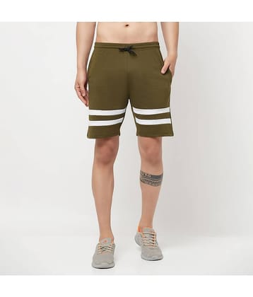 Glito - Olive Cotton Blend Men's Shorts ( Pack of 1 )