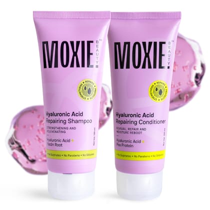 Moxie Beauty HydroRepair Travel Wash Duo | | Sulfate-Free Shampoo & Protein-Enriched Conditioner | Deep Hydration & Strengthening | Frizz Control & Damage Repair | 240ml Moxie Beauty HydroRepair Travel Wash Duo | | Sulfate-Free Shampoo & Protein-Enriched