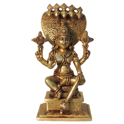 Brass Vishnu Ji God Idol Statue - Devotional Temple Decor Murti, Height : 9.5 Inch (BSMAS1454 C)