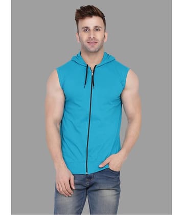 Tfurnish Cotton Blend Turquoise Solids T-Shirt