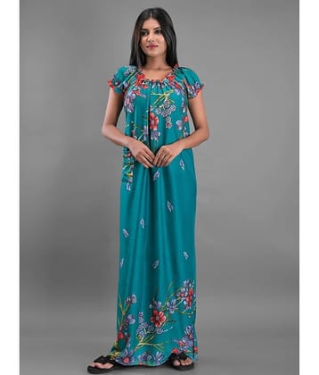 Apratim - Green Cotton Women's Nightwear Nighty & Night Gowns ( Pack of 1 )